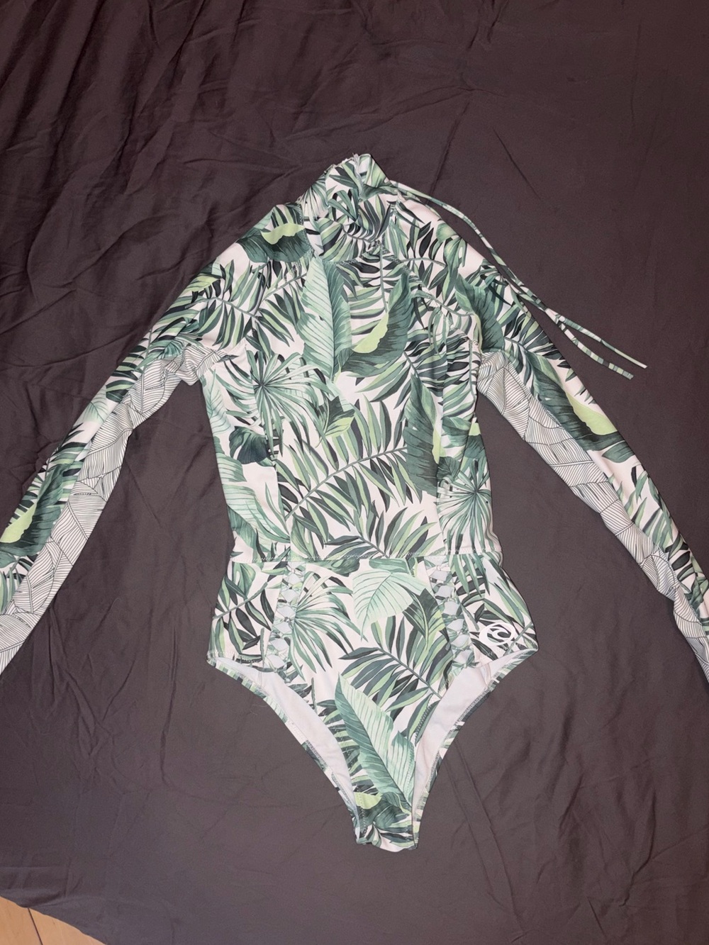 Rip Curl Green Tropical Long Sleeve One-Piece Swimsuit